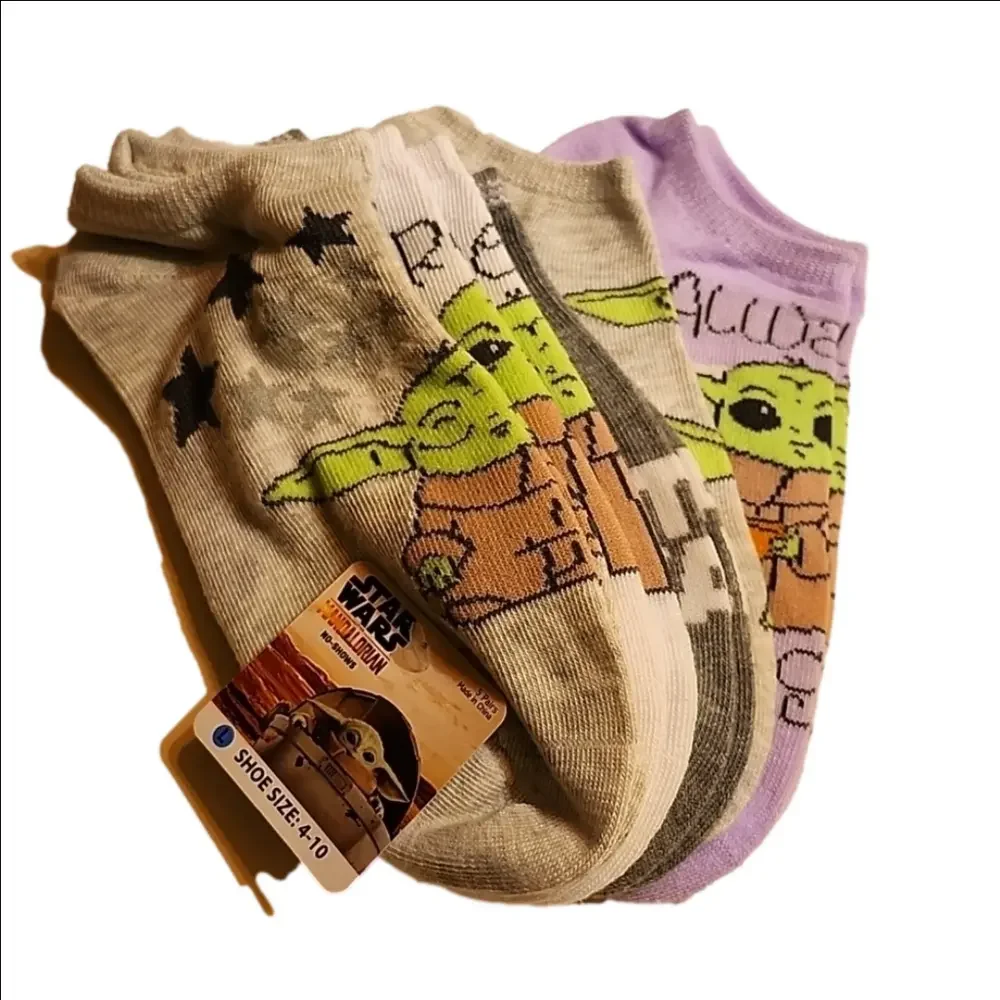 Star Wars Mandalorian No Show Socks 5 Pairs Included Size Large Shoe Size 4 10